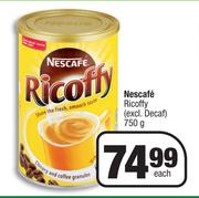 Nescafe Ricoffy (Excl. Decaf)-750g Each