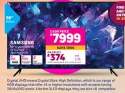 Samsung 58"(147cm) Crystal UHD 4K TV CU700