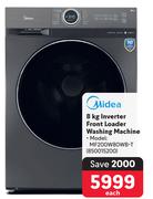 Midea 8Kg Inverter Front Loader Washing Machine MF200W80WB-T-Each