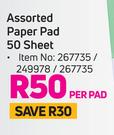 Assorted Paper Pad 50 Sheet-Per Pad