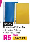 Bantex Quotation Folder A4-Each