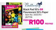 Butterfly Black Pad 50's Or Flourescent 50's Paper-Per Pad