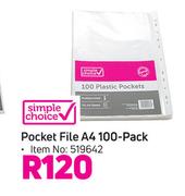 Simple Choice Pocket File A4 100 Pack