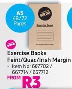 Game Exercise  Books Feint/ Quard/ Irish Margin A5 48/ 72 Pages