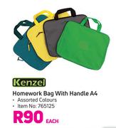 Kenzel Homework Bag With Handle A4-Each