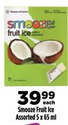 Smooze Fruit Ice Assorted-5 x 65ml Each