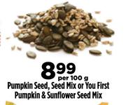 Pumpkin Seed, Seed Mix Or You First Pumpkin & Sunflower Seed Mix-Per 100g