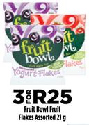 Fruit Bowl Fruit Flakes Assorted-3 x 21g 