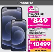 2 x Apple iPhone 12 64GB Smartphone-On 1.3GB Red Top Up Core More Data + Flexi 80