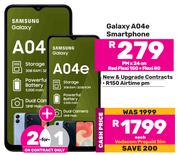 2 x Samsung Galaxy A04e Smartphone-On Red Flexi 150 + Flexi 80