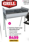 Expert Grill Stainless Steel Large Adjustable Braai