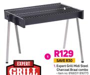 Expert Grill Midi Steel Charcoal Braai Combo