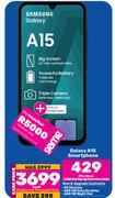 Samsung Galaxy A15 Smartphone-On 1.2GB Red Top Up Core More Data