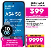 Samsung Galaxy A54 Smartphone-On 1.2GB Red Top Up Core More Data