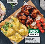 Peri-Peri, BBQ Or Lemon & Herb Marinated Spatchcock Chickens-Per Kg