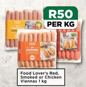Food Lover's Red, Smoked Or Chicken Viennas-1Kg 