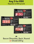 M Bacon (Shoulder, Back,  Round Or Diced)-For Any 3 x 200g