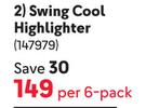 Stabilo Swing Cool Highlighter 147979-Per 6-Pack
