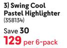 Stabilo Swing Cool Pastel Highlighter 358134-Per 6 Pack