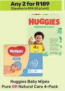 Huggies Baby Wipes (Pure Or Natural Care) 4-Pack-For Any 2