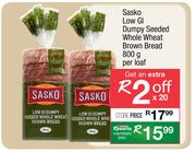 Sasko Low GI Dumpy Seeded Whole Wheat Brown Bread-800g Per Loaf