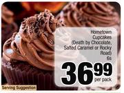 Hometown Cupcakes (Death By Chocolate, Salted Caramel Or Rocky Road)-6s Per Pack