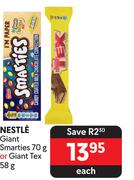 Nestle Giant Smarties 70g Or Giant Tex 58g-Each