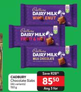 Cadbury Chocolate Slabs(All Variants)-For Any 3 x 150g