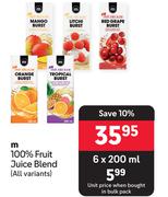 M 100% Fruit Juice Blend (All Variants)-6 x 200ml