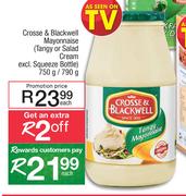 Crosse & Blackwell Mayonnaise (Tangy Or Salad Cream Excl Squeeze Bottle)-750g/790g Each