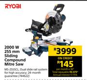 Ryobi 2000W 255mm Sliding Compound Mitre Saw MS-255SCL
