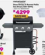 Megamaster Onyx Series 3 Burner Patio Gas Braai 720-1094