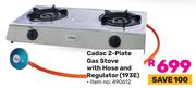 Cadac 2 Plate Gas Stove With Hose & Regulator 193E