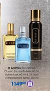 Aramis Trio Gift Set: Classic Eau De Toilette-60ml,Adventuer-60ml & Antiperspirant Spray-250ml