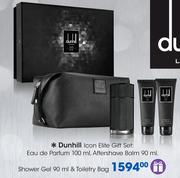Dunhill Icon Elite Gift Set:Eau De Parfum-100ml,Aftershave Balm-90ml,Shower Gel-90ml & Toiletry Bag