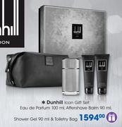 Dunhill Icon Elite Gift Set:Eau De Parfum-100ml,Aftershave Balm-90ml,Shower Gel-90ml & Toiletry Bag
