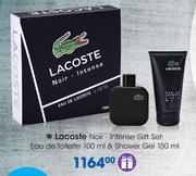 Lacoste Noir Intense Gift Set: Eau De Toilette-100ml & Shower Gel-150ml