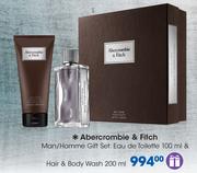 Abercrombie & Fitch Man/Homme Gift Set: Eau De Toilette-100ml & Hair & Body Wash-200ml