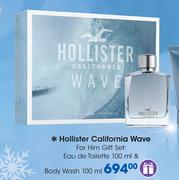 Hollister California Wave For Him Gift Set: Eau De Toilette-100ml & Body Wash-100ml