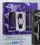 Coty Gravity Gift Set: Cologne-50ml, Deodorant-50ml & Watch