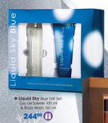 Liquid Sky Blue Gift Set: Eau De Toilette-100ml & Body Wash-150ml
