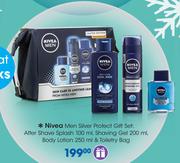 Nivea Men Silver Protect Gift Set:Aftershave Splash-100ml,Shaving Gel-200ml,Body Lotion-250ml 