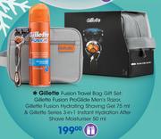 Gillette Fusion Travel Bag Gift Set:Gillette Fusion Pro Glide Men's Razor