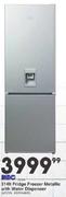 KIC 314Ltr Fridge Freezer Metallic With Water Dispenser
