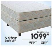 5 Star 137Cm Double Base Set