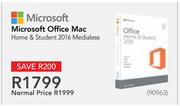 Microsoft Office Mac Home & Student 2016 Medialess