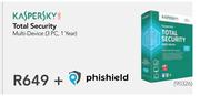 Kaspersky Total Security Multi Device(3 PC, 1 Year) + Phishield