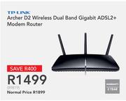 TP-Link Archer D2 Wireless Dual Band Gigabit ADSL2+ Modem Router
