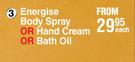 Nature's Edition Energise Body Spray Or Hand Cream Or Bath Oil-Each