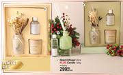 Reed Diffuser 80ml Plus Candle 120g-Per Set
